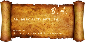 Balassovich Attila névjegykártya