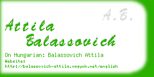 attila balassovich business card